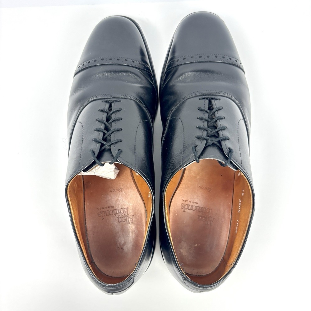 Allen Edmonds Byron Black Leather Cap Toe Oxford Dress Shoes Men's 10D USA - Picture 13 of 16